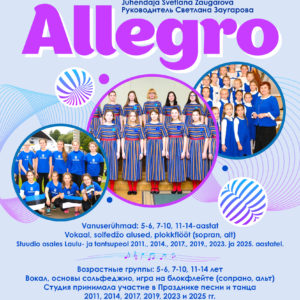 Kooristuudio ALLEGRO kutsub tundidesse