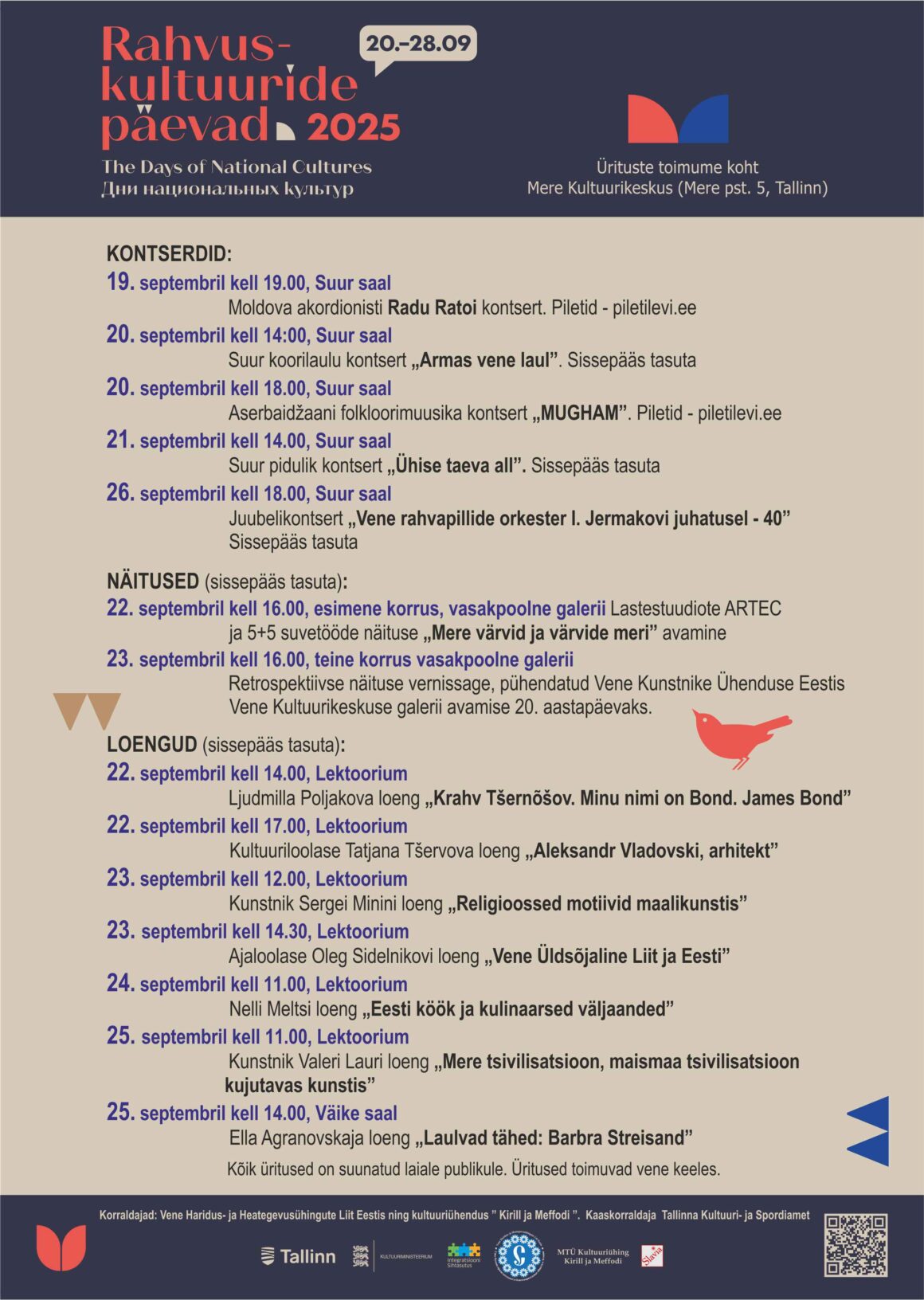 19.09 – 26.09.2025: Rahvuskultuuride päevad 2025 – üldkava